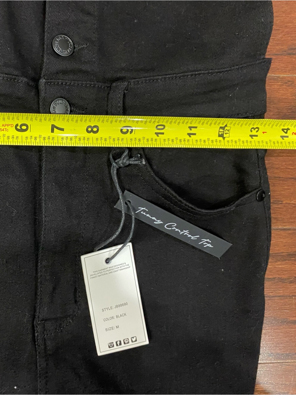 JUDY BLUE BLACK TUMMY CONTROL OVERALLS - MEDIUM NWT - Picture 6 of 9